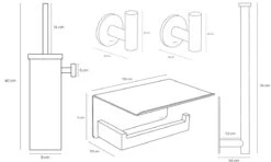 Toiletset Zwart 4-delig - Toiletaccessoireset - Toiletborstelhouder - Toiletrolhouder - Reserverolhouder - Handdoekhaakjes - RVS - Toilet Accessoires Set - Badkamer -Badkamerartikelen Winkel 1200x719