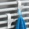 Merkloos 4x Handdoek / Kleding Haak Voor Radiator - Verwarming Kledinghaak Hangend - Handdoekradiator Haakjes - Ophanghaak