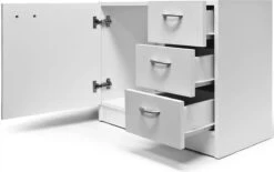 Deuba Badkamermeubel 3 Lades 63x54x30cm Wit Wastafelmeubel Onderkast -Badkamerartikelen Winkel 1200x753