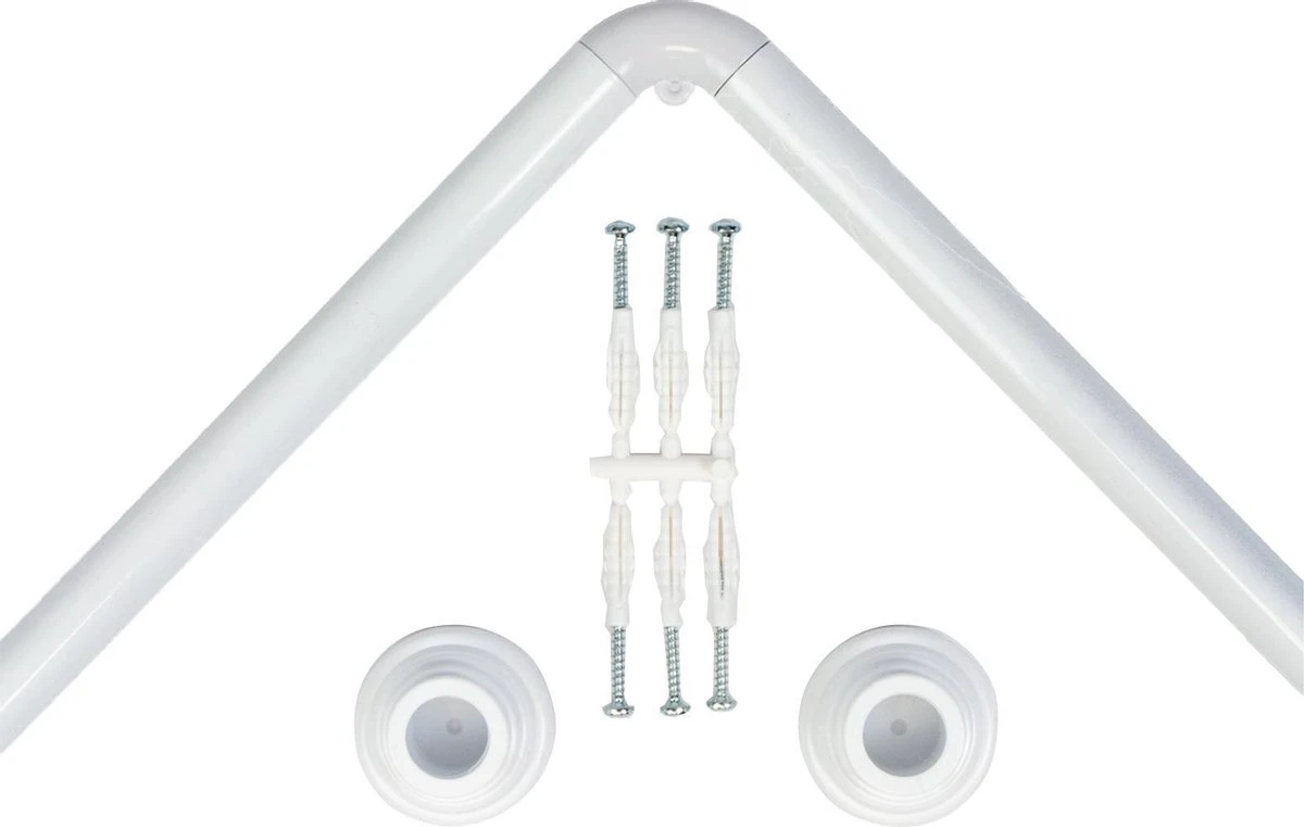 Saninorm Douchegordijnstang - 90x90 Cm - Wit 1 Saninorm Douchegordijnstang - 90x90 Cm - Wit