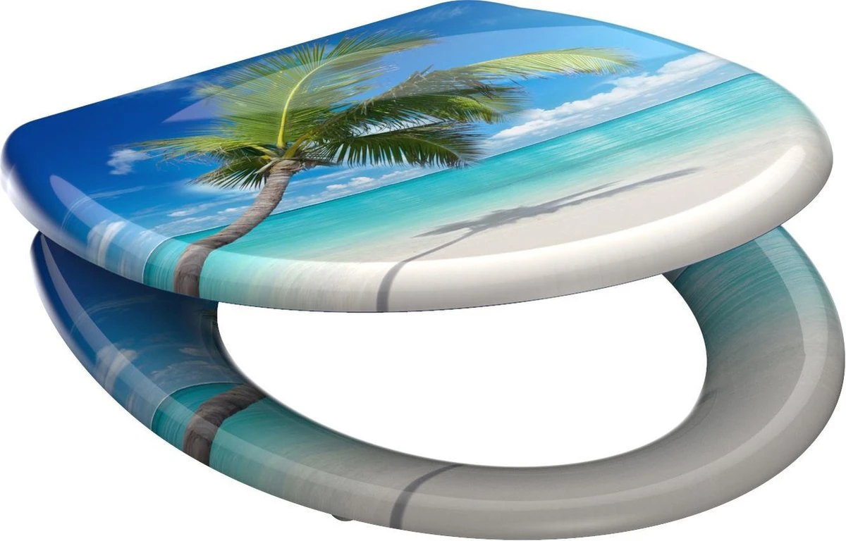 SCHÜTTE WC-Bril 82363 CARRIBEAN - Duroplast - Soft Close - Afklikbaar - RVS-Scharnieren - Decor - 3-zijdige Print 6 SCHÜTTE WC-Bril 82363 CARRIBEAN - Duroplast - Soft Close - Afklikbaar - RVS-Scharnieren - Decor - 3-zijdige Print - Afbeelding 6