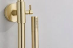 Wesseling & Bos Doucheset - Regendouche Mat Goud Geborsteld - Doucheset Met Thermostaatkraan - Atlanta -Badkamerartikelen Winkel 1200x798 7