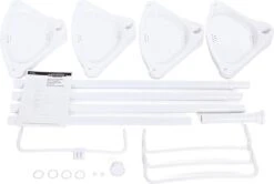 Hoppa! Telescopisch Doucherek Zonder Boren / Uitschuifbaar Douche Rek Van 85-305 Cm - Badopbergrek - Wit -Badkamerartikelen Winkel 1200x806