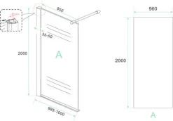 Wiesbaden Eco Inloopdouche + Muurprofiel - 8 Mm Nano - 100 X 200 Cm -Badkamerartikelen Winkel 1200x836 1