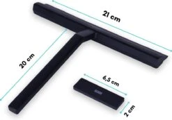 Douchewisser Zwart Met Magneetstrip - Badkamer Accessoires - Raamwisser - Trekker Douche - Silicone - 21cm X 20cm -Badkamerartikelen Winkel 1200x839