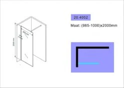 Wiesbaden Eco Inloopdouche + Muurprofiel - 8 Mm Nano - 100 X 200 Cm -Badkamerartikelen Winkel 1200x849 2