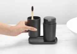 Brabantia ReNew Badkameraccessoires Set - 3-delig - Dark Grey -Badkamerartikelen Winkel 1200x852 1