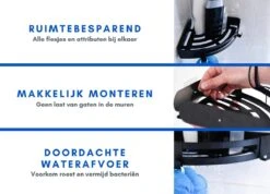 Doucherek Zonder Boren Badkamer Accessoires Zelfklevend | Douchemandje | Badrek | Douche Rek Zwart | Hoekrek Hangend | Blueplato® 12 Doucherek Zonder Boren Badkamer Accessoires Zelfklevend | Douchemandje | Badrek | Douche Rek Zwart | Hoekrek Hangend | Blueplato® -Badkamerartikelen Winkel 1200x866