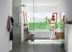 Hansgrohe Crometta S 240 Showerpipe - 1jet - Incl. Thermostaat - Chroom -Badkamerartikelen Winkel 1200x870 1