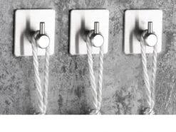 Merkloos RiMa7 - Handdoekhaakjes - Ophanghaak - RVS - Zilver - Zelfklevend Vierkant - 4 Stuks -Badkamerartikelen Winkel 1200x904