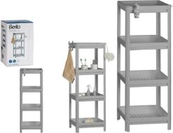 Badkamerrek/opbergkast Wit Kunststof 4-laags 36 X 23 X 100 Cm - Handdoeken En Toiletspullen Badkamerrekjes -Badkamerartikelen Winkel 1200x922 5