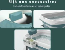Livista® - Opvouwbaar Bad - Blauw - Zitbad - Inklapbaar - Bath Bucket - 150 CM LANG - XL - Incl. Thermometer & Onderwater LED Lichten -Badkamerartikelen Winkel 1200x931
