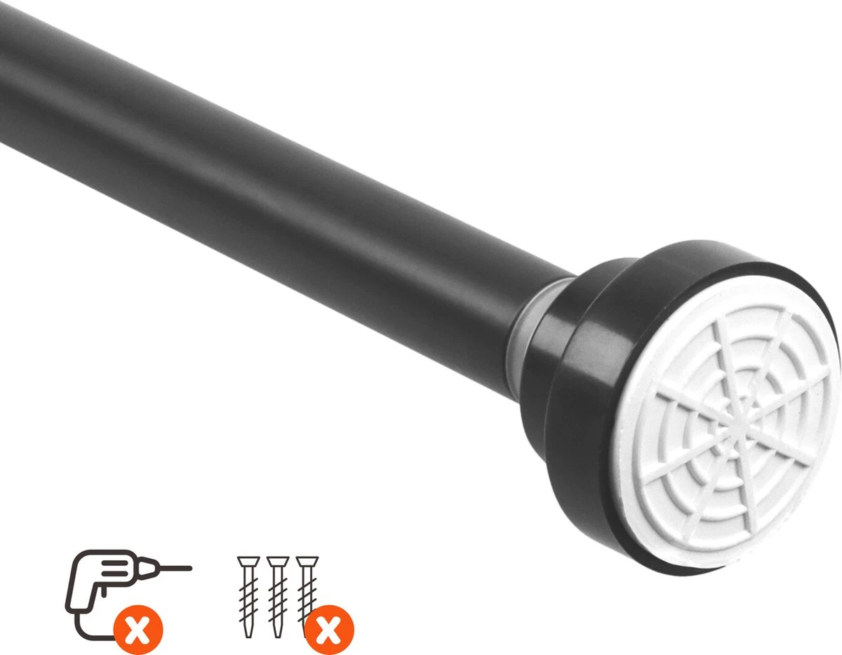 Qproducts Gordijnroede Zonder Boren - 65 Tot 100 Cm - Uitschuifbaar Douchegordijnstang - Uitschuifbare Klemstang - Metaal Zwart 1 Qproducts Gordijnroede Zonder Boren - 65 Tot 100 Cm - Uitschuifbaar Douchegordijnstang - Uitschuifbare Klemstang - Metaal Zwart