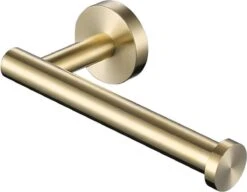 Toiletrolhouder Goud - WC Rolhouder - Closetrolhouder - Wc Rol Houder - WC Papier Houder - Geborsteld - Messing -Badkamerartikelen Winkel 1200x933