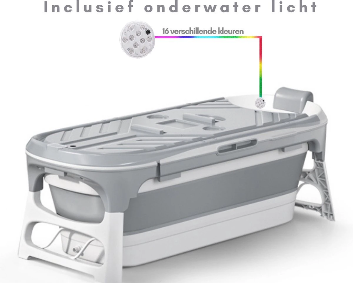 Livista® - Opvouwbaar Bad - Stoombad Grijs - Zitbad - Inklapbaar - Bath Bucket - 152 CM LANG - XL - Incl. Rugkussen, Stoommachine En Bad Accessoires 2 Livista® - Opvouwbaar Bad - Stoombad Grijs - Zitbad - Inklapbaar - Bath Bucket - 152 CM LANG - XL - Incl. Rugkussen, Stoommachine En Bad Accessoires - Afbeelding 2