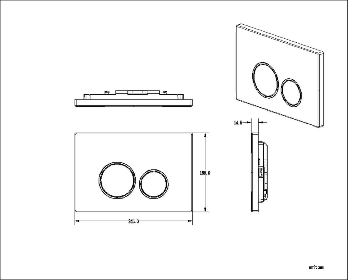 Bedieningsplaat StarBlueDisc Doppio 35 TBV Geberit UP100 UP320 UP300 UP700 UP720 Mat Zwart 4 Bedieningsplaat StarBlueDisc Doppio 35 TBV Geberit UP100 UP320 UP300 UP700 UP720 Mat Zwart - Afbeelding 4