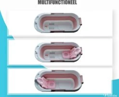 Vonia Opvouwbaar Bad - Zitbad - Bath Bucket - 140 Cm Lang - Inklapbaar Bad - Incl. Badkussen - Roze -Badkamerartikelen Winkel 1200x978