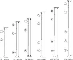 Telescopisch Doucherek Uit Chroom, Verstelbaar 155 - 320 Cm Met Extra Handdoekrek -Badkamerartikelen Winkel 1200x987 1