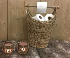 Toilet Rolhouder - Toilet Basket - Riet - Reserverolhouder - Opbergmand - Toiletrolhouder - Rattan - Wc - Rolhouder - Rollenmand -Badkamerartikelen Winkel 1200x989