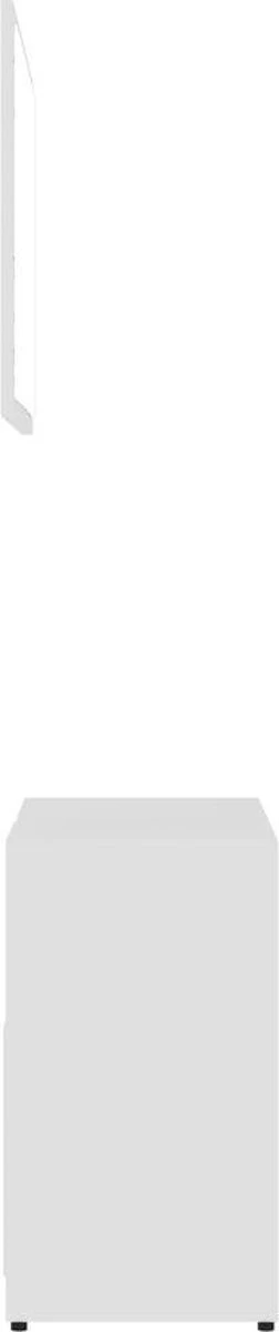 VidaXL Badkamermeubelset Bewerkt Hout Wit 5 VidaXL Badkamermeubelset Bewerkt Hout Wit - Afbeelding 5