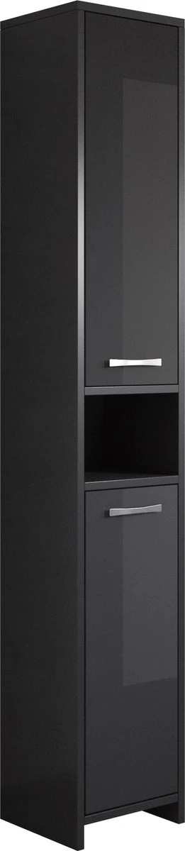Badplaats Badkamerkast Nemo 32 Cm X 29 Cm X 167 Cm - Zwart Hoogglans - Staande Kolomkast Met Twee Deuren 1 Badplaats Badkamerkast Nemo 32 Cm X 29 Cm X 167 Cm - Zwart Hoogglans - Staande Kolomkast Met Twee Deuren