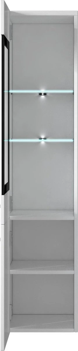 Badplaats Badkamerkast Rio 30 X 30 X 131 Cm - Wit Hoogglans - Hangende Kolomkast Met 2 Deuren 3 Badplaats Badkamerkast Rio 30 X 30 X 131 Cm - Wit Hoogglans - Hangende Kolomkast Met 2 Deuren - Afbeelding 3