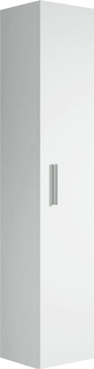 Badplaats Badkamerkast Pluto 30 X 30 X 150 Cm - Wit - Hangende Kolomkast Met 1 Deur 1 Badplaats Badkamerkast Pluto 30 X 30 X 150 Cm - Wit - Hangende Kolomkast Met 1 Deur