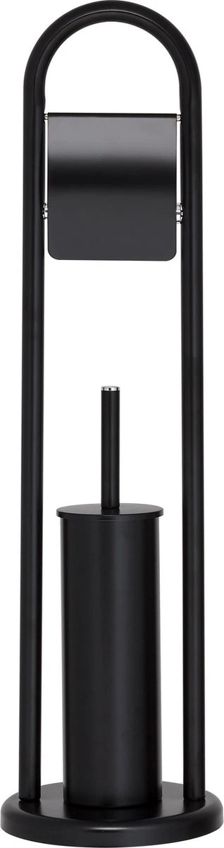 Sealskin Acero Toiletbutler Vrijstaand - Toiletborstel Met Houder - Toiletrolhouder Met Klep - Zwart 1 Sealskin Acero Toiletbutler Vrijstaand - Toiletborstel Met Houder - Toiletrolhouder Met Klep - Zwart
