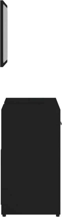 Decoways - Badkamermeubelset Spaanplaat Zwart -Badkamerartikelen Winkel 345x1200