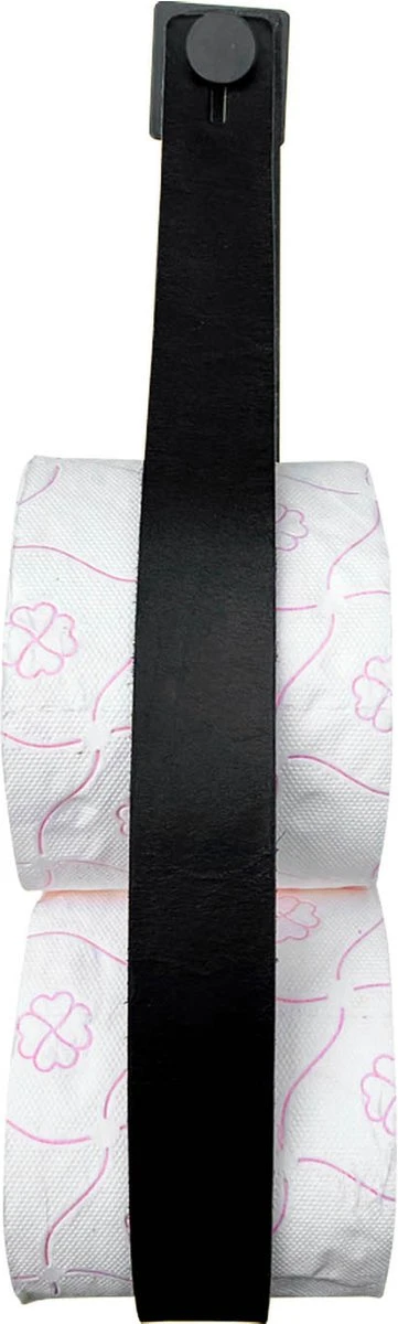 Luxe Leren Toiletrolhouder - Zwart - Reserverolhouder - 100% Volnerfleer - Hangend - Zonder Boren - WC Rol Houder - Closetrolhouder 2 Luxe Leren Toiletrolhouder - Zwart - Reserverolhouder - 100% Volnerfleer - Hangend - Zonder Boren - WC Rol Houder - Closetrolhouder - Afbeelding 2