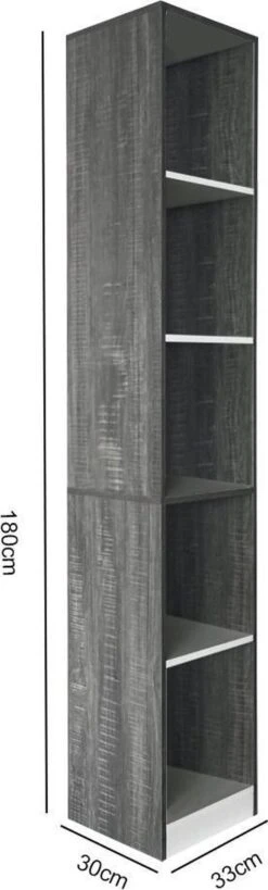 Kolomkast 5 Open Vakken - Opbergkast Badkamer Slaapkamer Of Hal - 180 Cm Hoog -Badkamerartikelen Winkel 362x1200 3