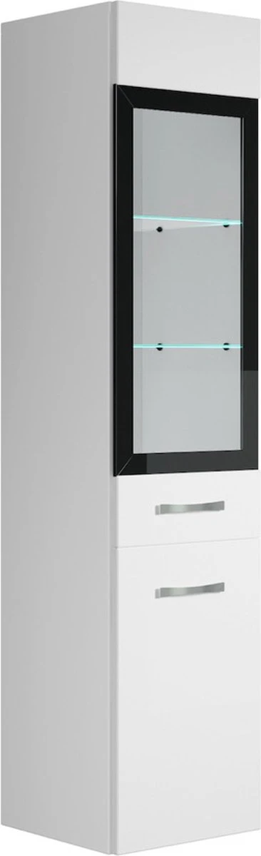 Badplaats Badkamerkast Rio 30 X 30 X 131 Cm - Wit Hoogglans - Hangende Kolomkast Met 2 Deuren 1 Badplaats Badkamerkast Rio 30 X 30 X 131 Cm - Wit Hoogglans - Hangende Kolomkast Met 2 Deuren