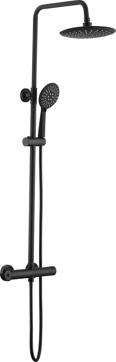 Wesseling & Bos Doucheset - Regendouche Mat Zwart - Zwarte Doucheset Met Thermostaatkraan 1 Wesseling & Bos Doucheset - Regendouche Mat Zwart - Zwarte Doucheset Met Thermostaatkraan