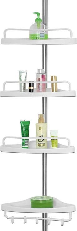 Telescopisch Doucherek Uit Chroom, Verstelbaar 155 - 320 Cm Met Extra Handdoekrek -Badkamerartikelen Winkel 399x1200 1