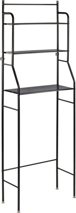 Alora Wc Rek Opbergrek - Stellingkast Metaal - Opbergrek Metaal - Badkamerrek - Wc Kastje - Zwart - Wc Meubel -Badkamerartikelen Winkel 430x1200 2
