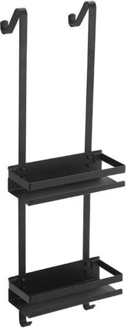 MD Creations ® – Doucherek Zonder Boren - Hangend Met Zuignappen Aan Douchewand – Douchebakje - Doucherek Haak - RVS - 74 X 25 X 10 Cm -Badkamerartikelen Winkel 463x1200