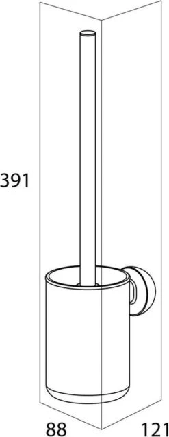 Tiger Cooper - Toiletborstel Met Houder - RVS Geborsteld / Zwart -Badkamerartikelen Winkel 465x1200