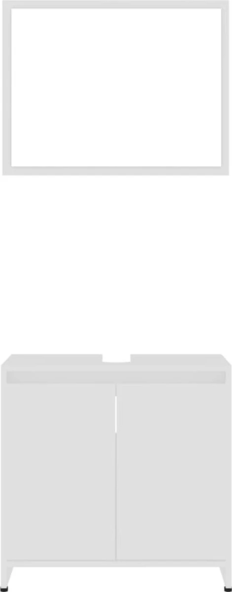 VidaXL Badkamermeubelset Bewerkt Hout Wit 13 VidaXL Badkamermeubelset Bewerkt Hout Wit - Afbeelding 13