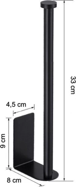 Wc Rolhouder Zonder Boren Toiletrolhouder Reserverolhouder 3 Rollen - Zwart - Badkamer Accessoires - RVS - Hangend -Badkamerartikelen Winkel 489x1200 1