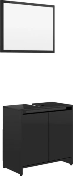 Furniture Limited - 4-delige Badkamermeubelset Bewerkt Hout Hoogglans Zwart -Badkamerartikelen Winkel 500x1200 2