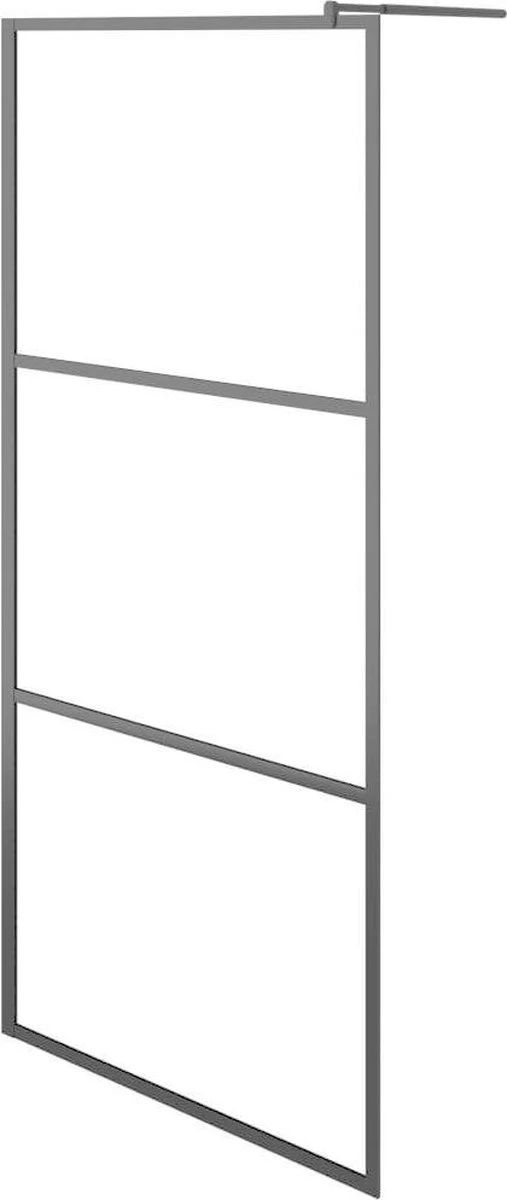 VidaXL Inloopdouchewand Transparant 90x195 Cm ESG-glas Zwart 8 VidaXL Inloopdouchewand Transparant 90x195 Cm ESG-glas Zwart - Afbeelding 8