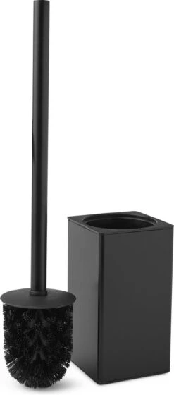 Toiletborstel Met Houder - Hangend - RVS - Mat Zwart - H 42,6 Cm -Badkamerartikelen Winkel 529x1200
