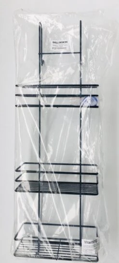 Ball Design Zwart Doucherek-3 Laags Hangend-Zonder Boren-Zwart -Badkamerartikelen Winkel 546x1200