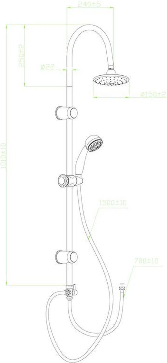 SCHÜTTE Jamaica Fresh Douchesysteem - Regendouche - 102 Cm Stang - Chroom 15 SCHÜTTE Jamaica Fresh Douchesysteem - Regendouche - 102 Cm Stang - Chroom - Afbeelding 15