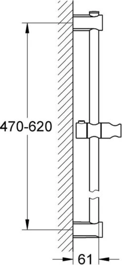 GROHE QuickFix Vitalio Glijstang - 60 Cm -Badkamerartikelen Winkel 553x1200