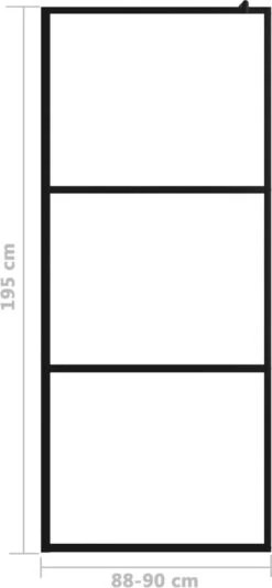 VidaXL Inloopdouchewand Transparant 90x195 Cm ESG-glas Zwart 15 VidaXL Inloopdouchewand Transparant 90x195 Cm ESG-glas Zwart -Badkamerartikelen Winkel 555x1200