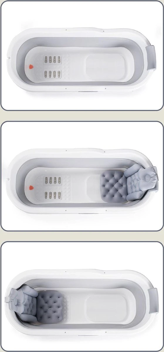 HelloBath Opvouwbaar Zitbad - Bath Bucket - 148cm - 220L - Extra Lang - Incl. Badkussen & Opberghoes 13 HelloBath Opvouwbaar Zitbad - Bath Bucket - 148cm - 220L - Extra Lang - Incl. Badkussen & Opberghoes - Afbeelding 13