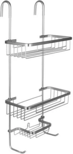 Recalma Doucherek 3 Laags - Monteren Zonder Boren - Zilver - Zuignap - Ook Voor Grote Flessen - Opbergrek Douche - 3 Etages