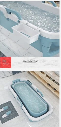 Foresta Opvouwbaar Bad Voor Volwassenen - 150cm - Bath Bucket - Blauw -Badkamerartikelen Winkel 579x1200 1