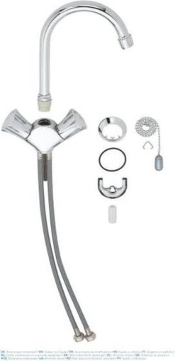 GROHE Costa-L Wastafelkraan - Met Ketting - Chroom -Badkamerartikelen Winkel 581x1200 2
